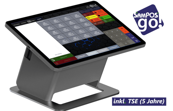 SamPOS go! Paket L Pro – Tablet-Kasse mit 80-mm-Dock