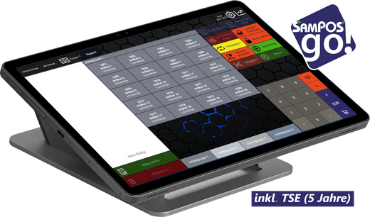 SamPOS go! Paket M – Tablet-Kasse mit 58-mm-Dock