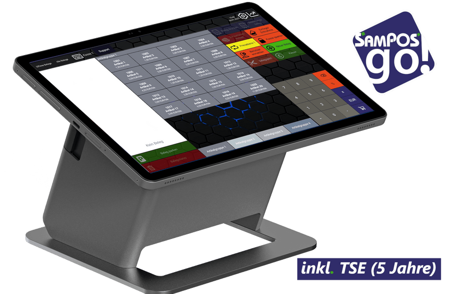 SamPOS go! Paket L Pro – Tablet-Kasse mit 80-mm-Dock
