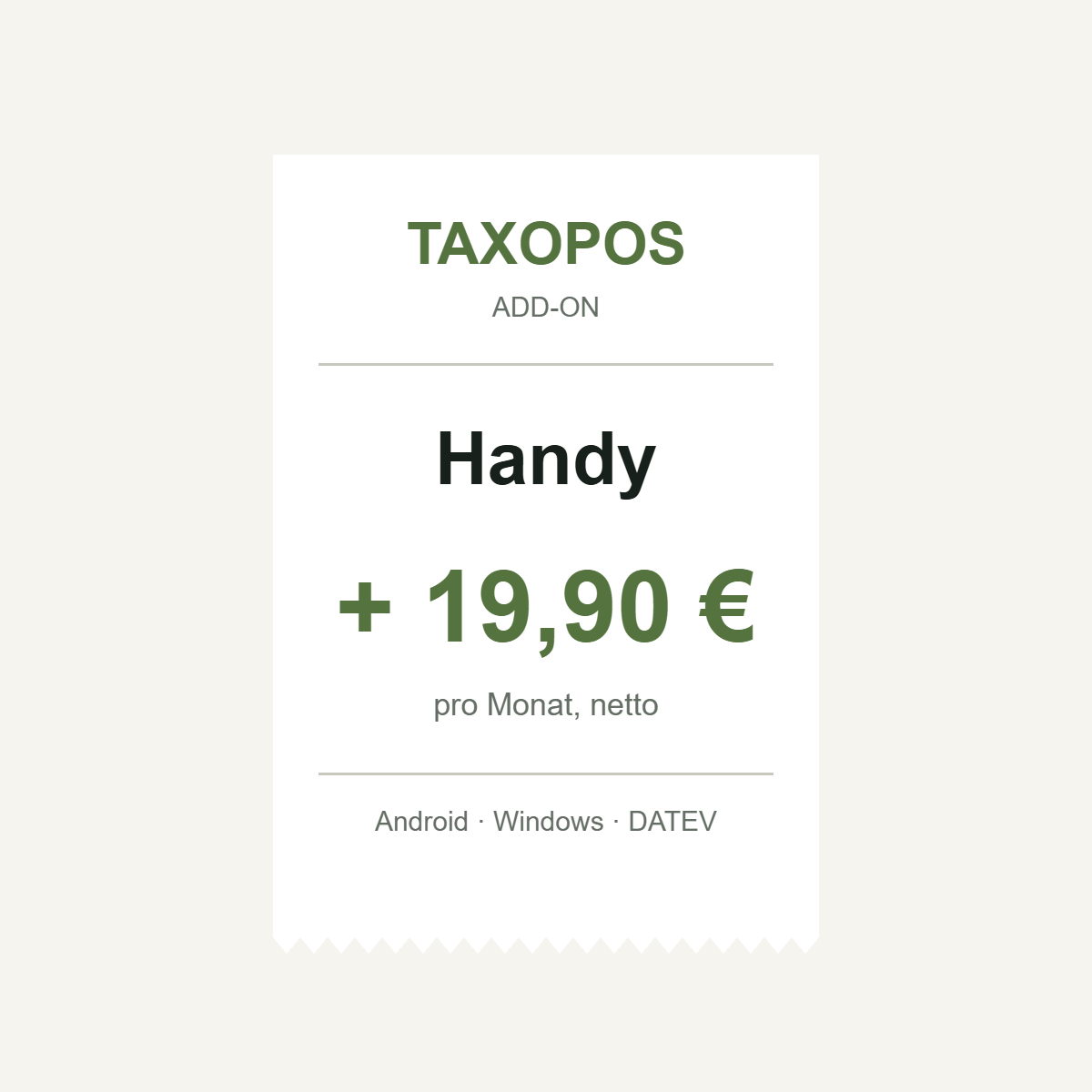 TAXOPOS Add-on Handy