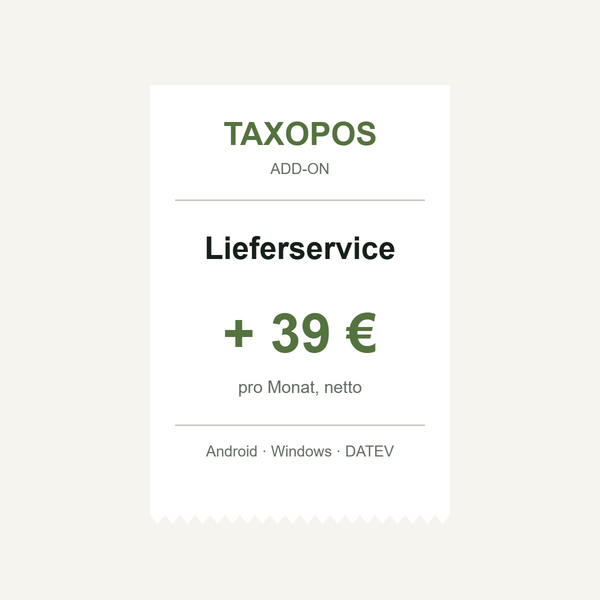 TAXOPOS Add-on Lieferservice