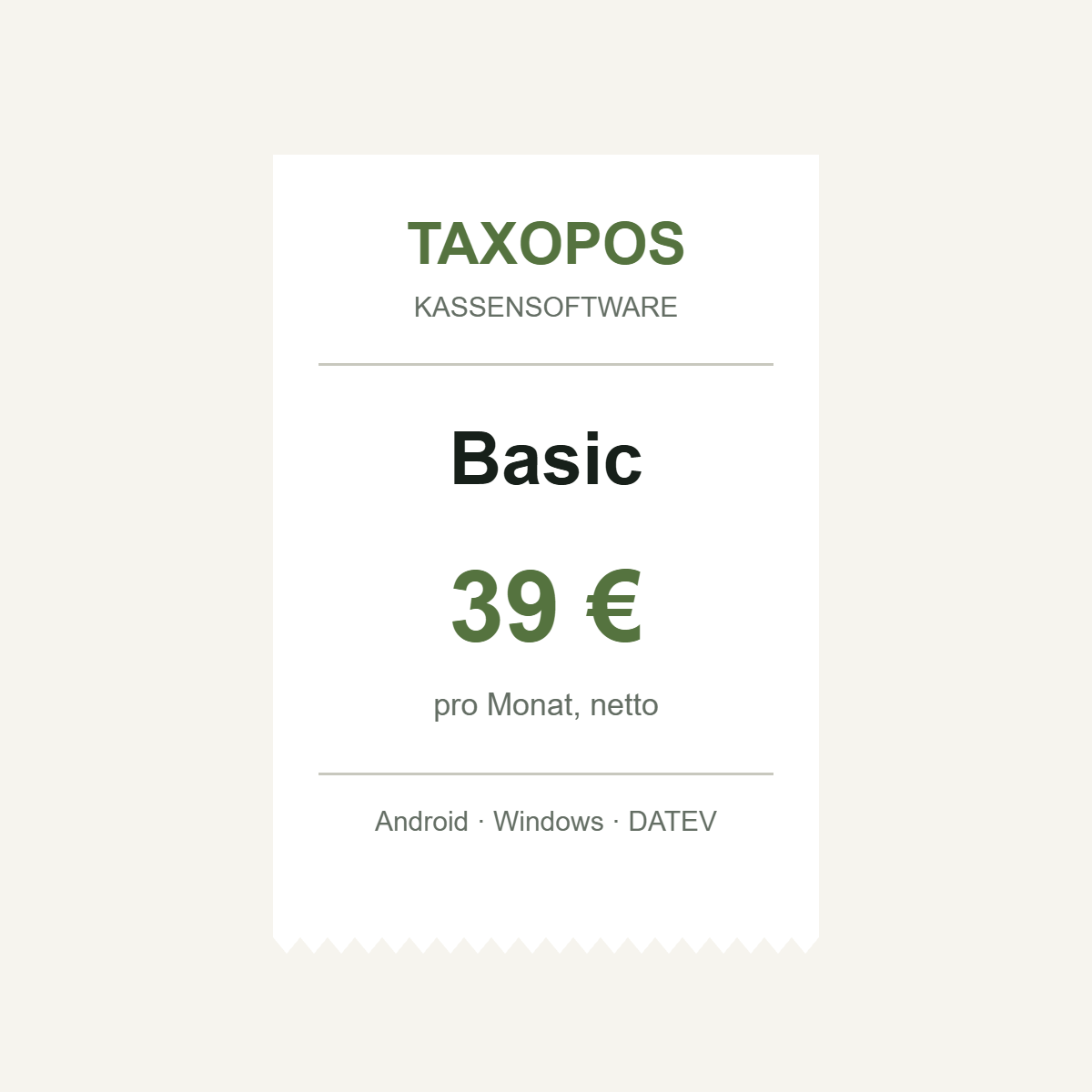 TAXOPOS Basic – Kassensoftware für 39 € im Monat