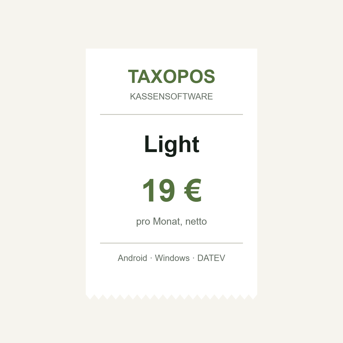TAXOPOS Light – Kassensoftware für 19 € im Monat