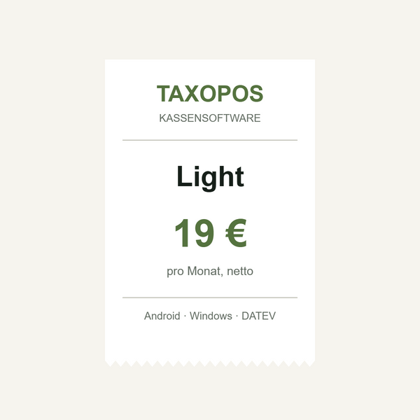 TAXOPOS Light – Kassensoftware im Monatsabo